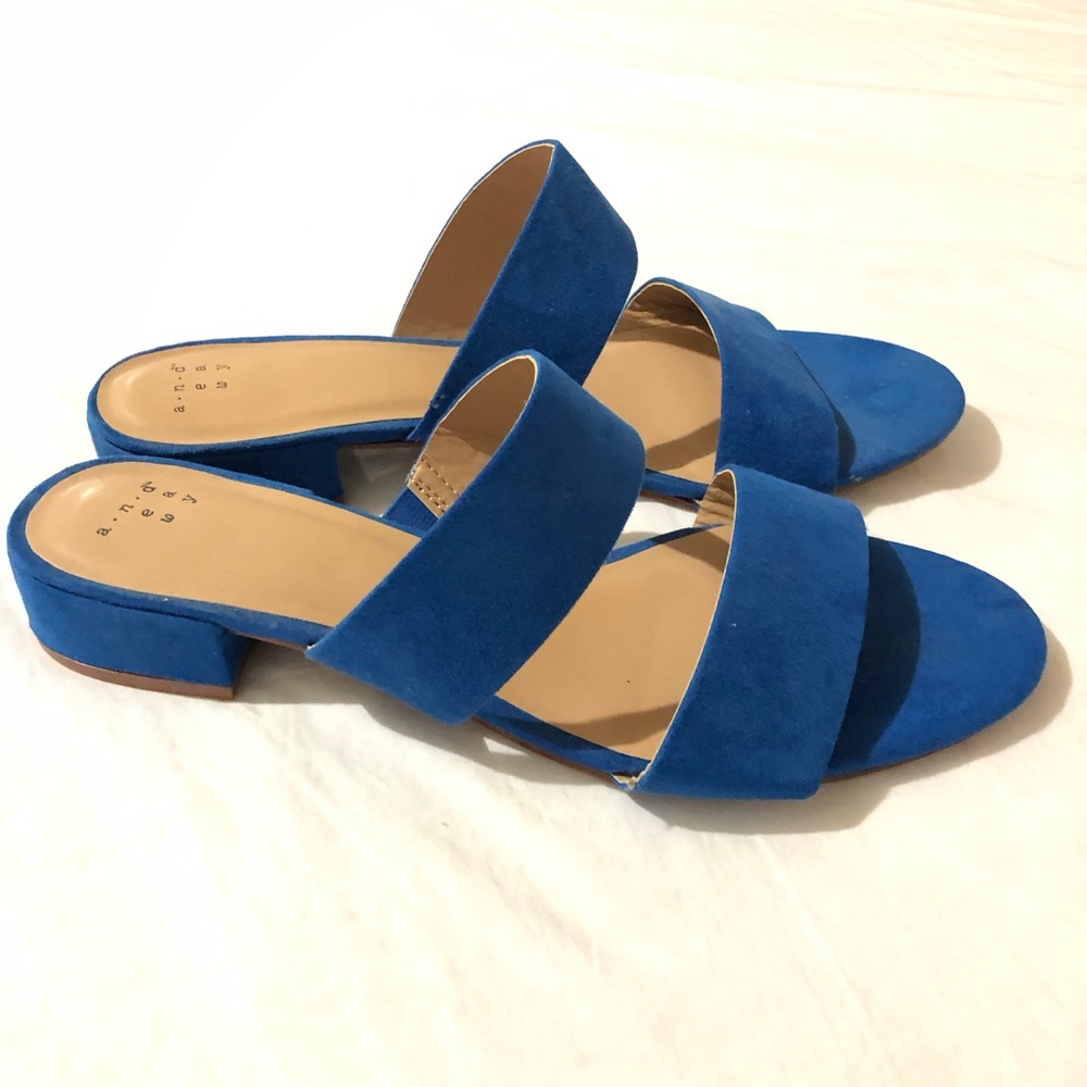 A new day blue double strap sandals